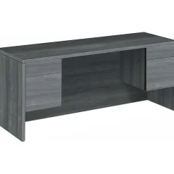 HON® 10500 72" 3-Drawer Pedestal Computer Desk, Sterling Ash