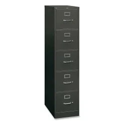 HON® 26-1/2"D Vertical 5-Drawer File Cabinet With Lock, Charcoal