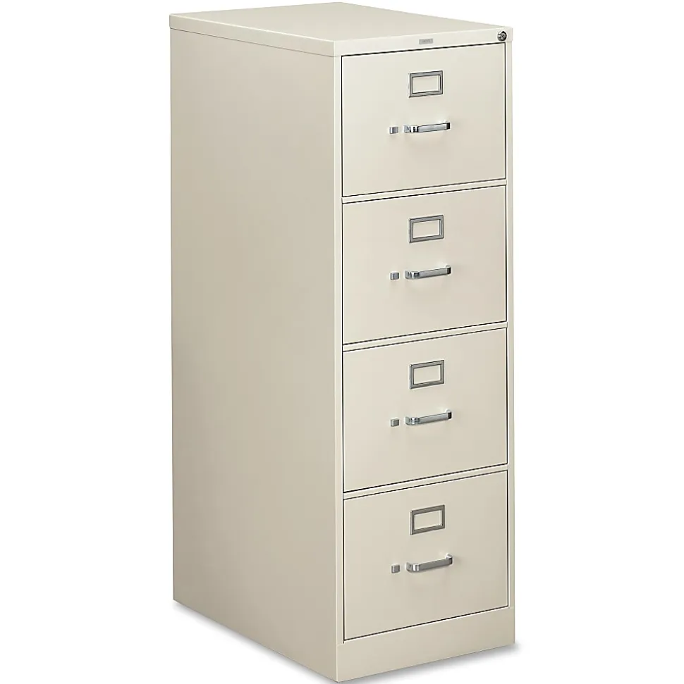 HON® 310 26-1/2"D Vertical 4-Drawer Legal-Size File Cabinet, Light Gray