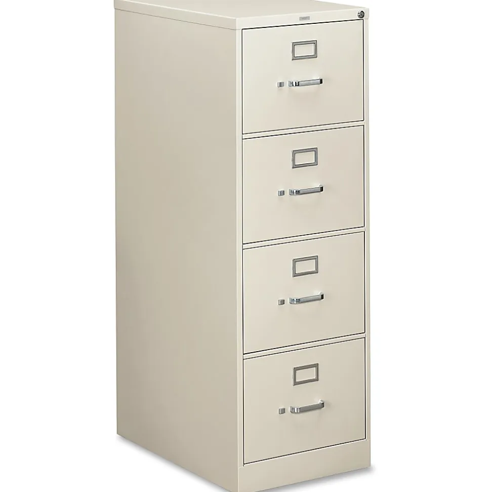 HON® 310 26-1/2"D Vertical 4-Drawer Legal-Size File Cabinet, Light Gray