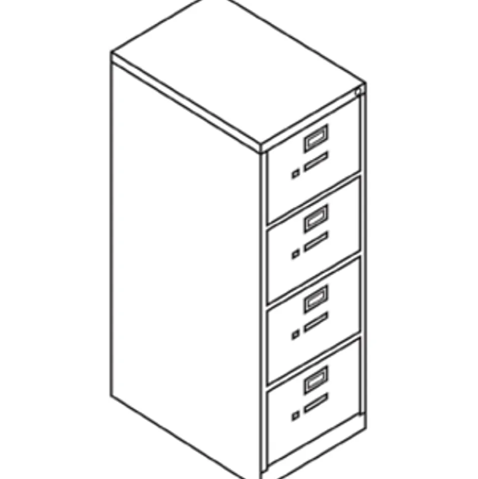 HON® 310 26-1/2"D Vertical 4-Drawer Letter-Size File Cabinet, Putty