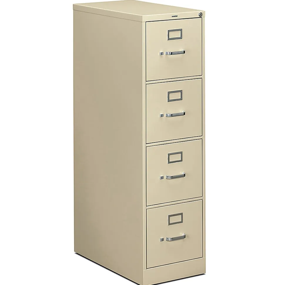 HON® 310 26-1/2"D Vertical 4-Drawer Letter-Size File Cabinet, Putty