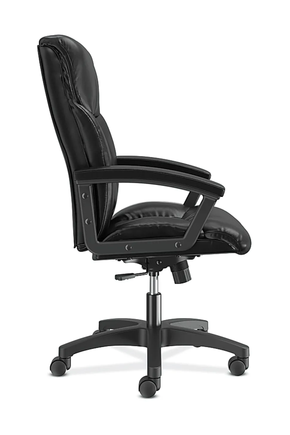 HON® Ergonomic Bonded Leather Padded Loop Arm Executive Chair, Black