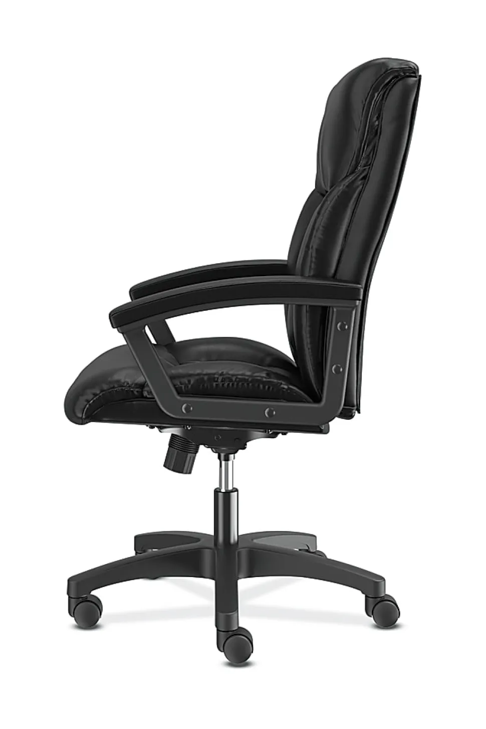 HON® Ergonomic Bonded Leather Padded Loop Arm Executive Chair, Black