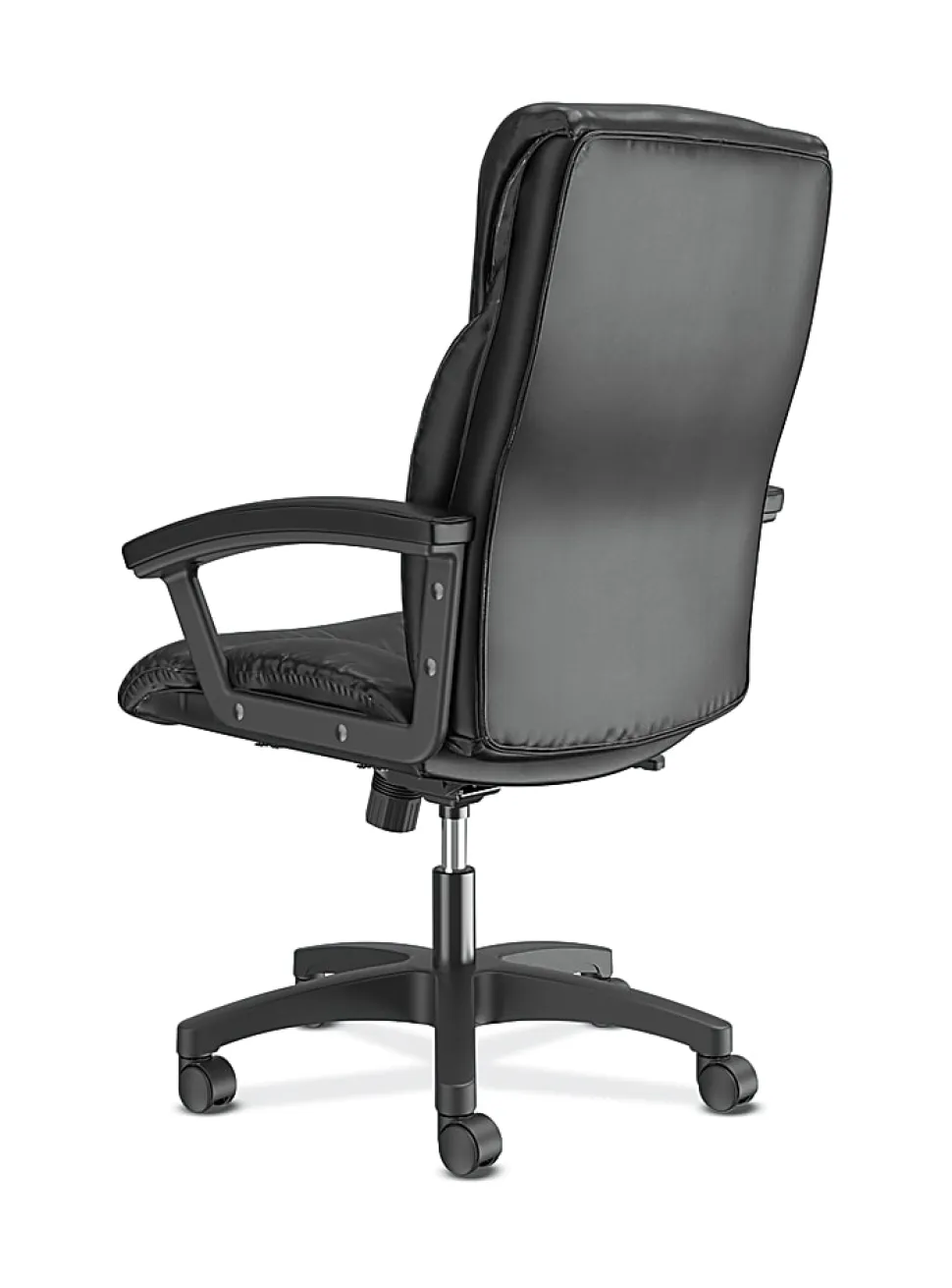 HON® Ergonomic Bonded Leather Padded Loop Arm Executive Chair, Black