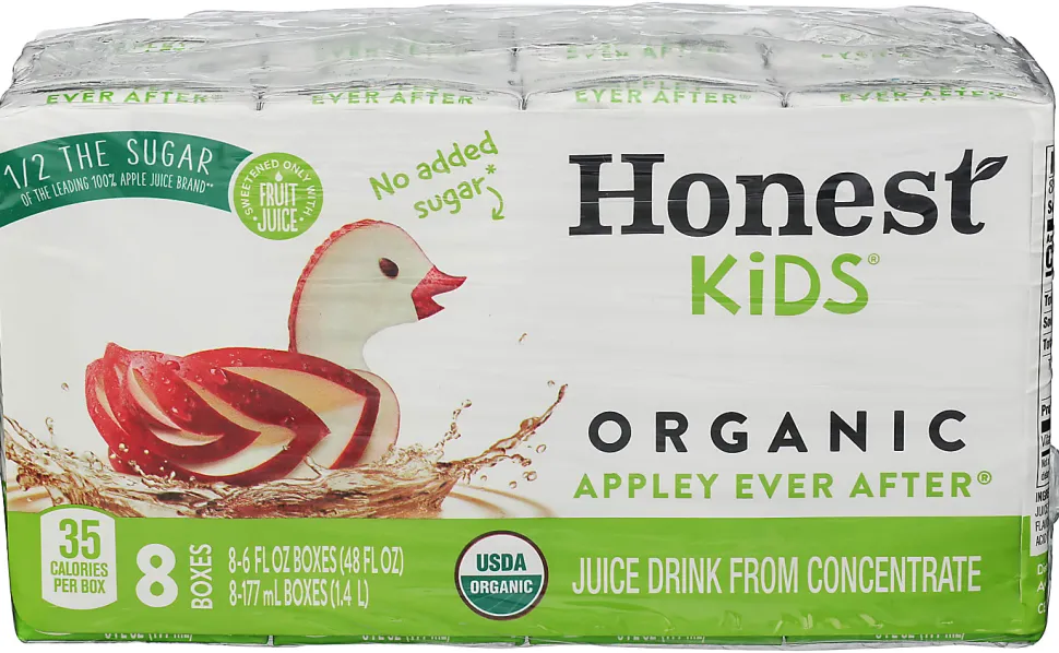 Honest Kids Organic Juice Boxes, Apple, 6 Oz, Total Qty 40