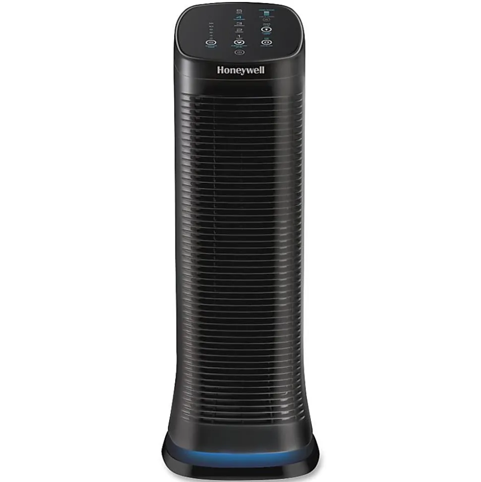 Honeywell AirGenius 5 Air Cleaner/Odor Reducer, 250 Sq. Ft. Coverage, 26 13/16"H x 10"W x 10"D, Black