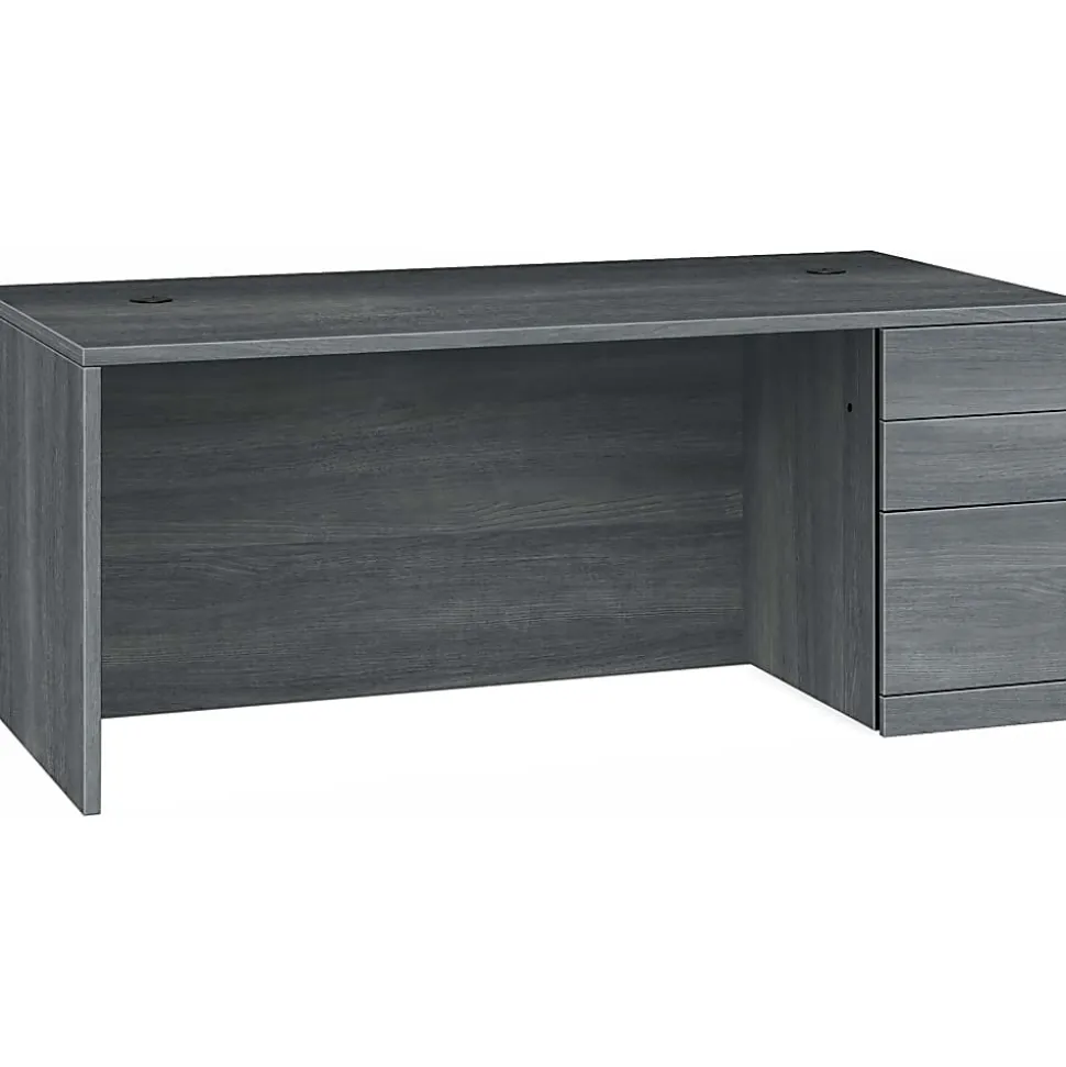 HON 10500 H105895R Pedestal Desk, 29.5"H x 72"W x 36"D, 3 x Box, File Drawer(s)Right Side, Sterling Ash