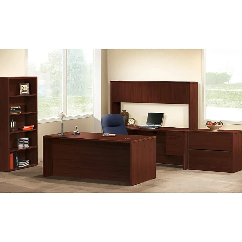 HON® 10500 71"H 5-Shelf Bookcase, Mahogany