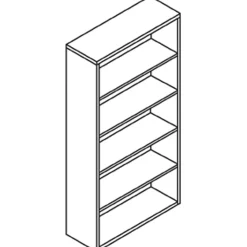 HON® 10500 71"H 5-Shelf Bookcase, Mahogany
