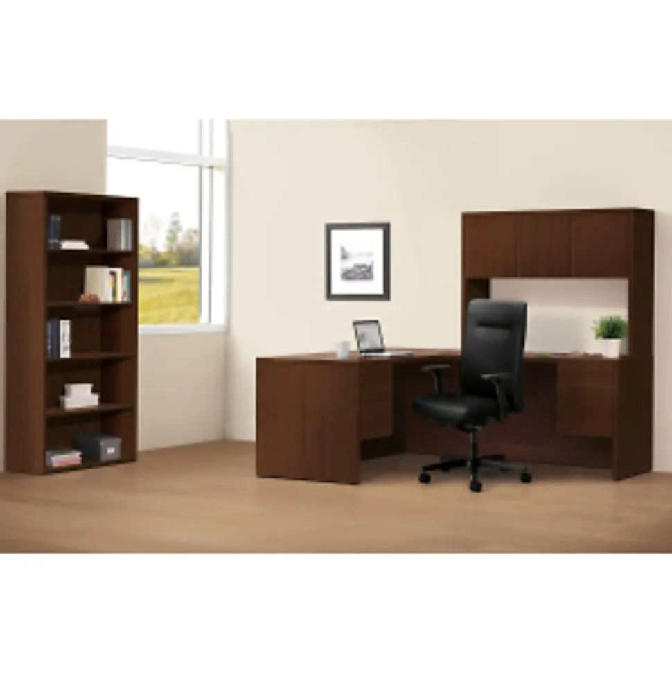 HON® 10500 71"H 5-Shelf Bookcase, Mahogany