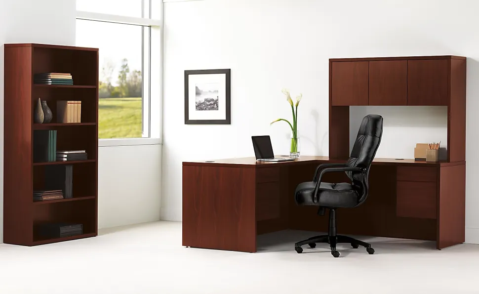 HON® 10500 71"H 5-Shelf Bookcase, Mahogany