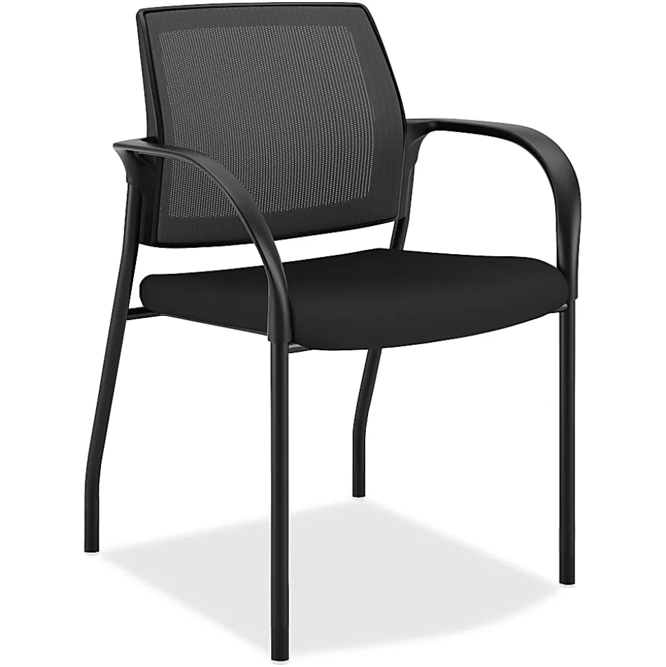HON® Ignition® Mesh-Back Multipurpose Stacking Chair, Black