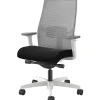 HON Ignition Mid-back Task Chair - Black Seat Color - Fog Back Color - Mesh Back Material - Designer White Frame Color - Mid Back - 1 Each