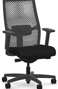 HON® Ignition 2.0 ReActiv Ergonomic Fabric Mid-Back Task Chair, Black