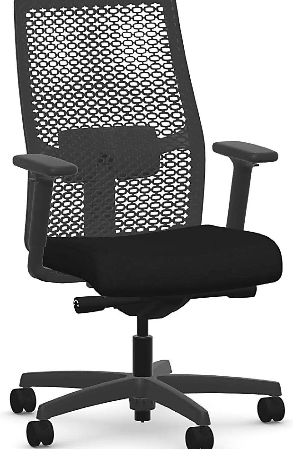 HON® Ignition 2.0 ReActiv Ergonomic Fabric Mid-Back Task Chair, Black