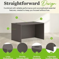 HON Mod HLPLDS4830 Desk Shell, 29"H x 48"W x 30"D, Slate Teak
