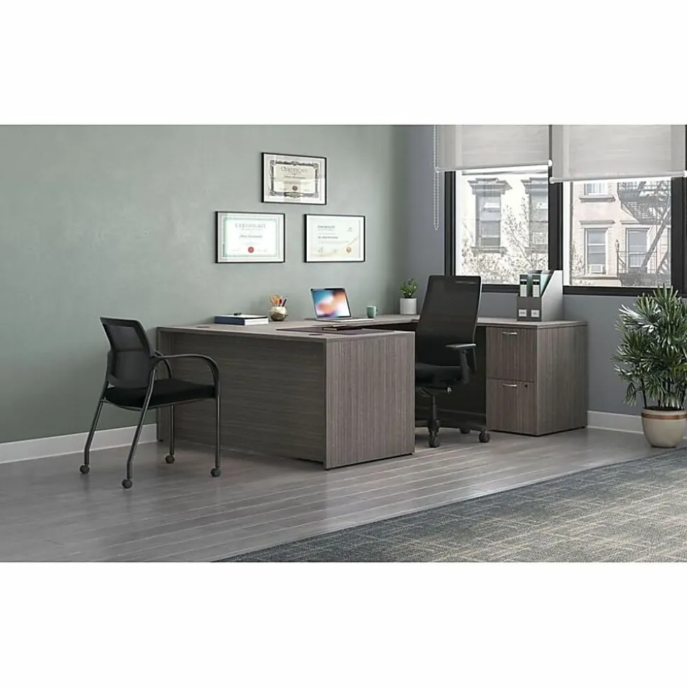 HON Mod Slate Teak Laminate Desk Component, 29"H x 72"W x 36"D, Material: Metal, Slate Teak Laminate