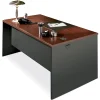 HON® 38000 Modular 60"W Computer Desk Shell, Mahogany/Charcoal