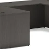 HON® Mod 66"W U-Station Computer Desk With Double-Pedestal, Slate Teak