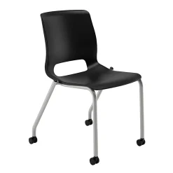 HONĀ® Motivate Stacking Chair With Casters, Onyx, Set Of 2