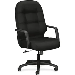 HON® Pillow-Soft® Fabric Executive High-Back Chair, Black