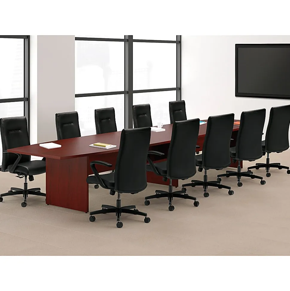 HON® Preside™ Boat-Shaped Conference Table Top, 144"W, Mahogany