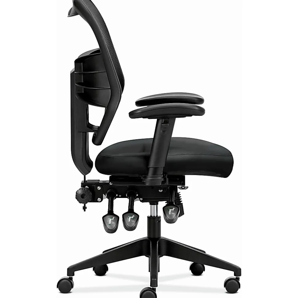 HON® Prominent Bonded Leather High-Back Executive Chair, Black
