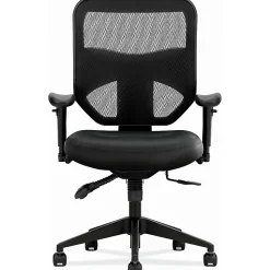 HON® Prominent Bonded Leather High-Back Executive Chair, Black