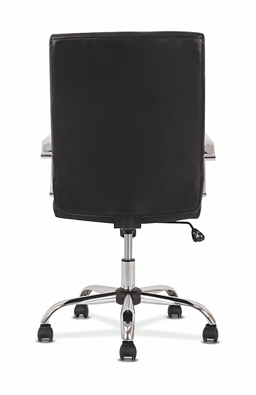 HON® Sadie Ergonomic Bonded Leather Mid-Back Executive Chair, Black/Chrome