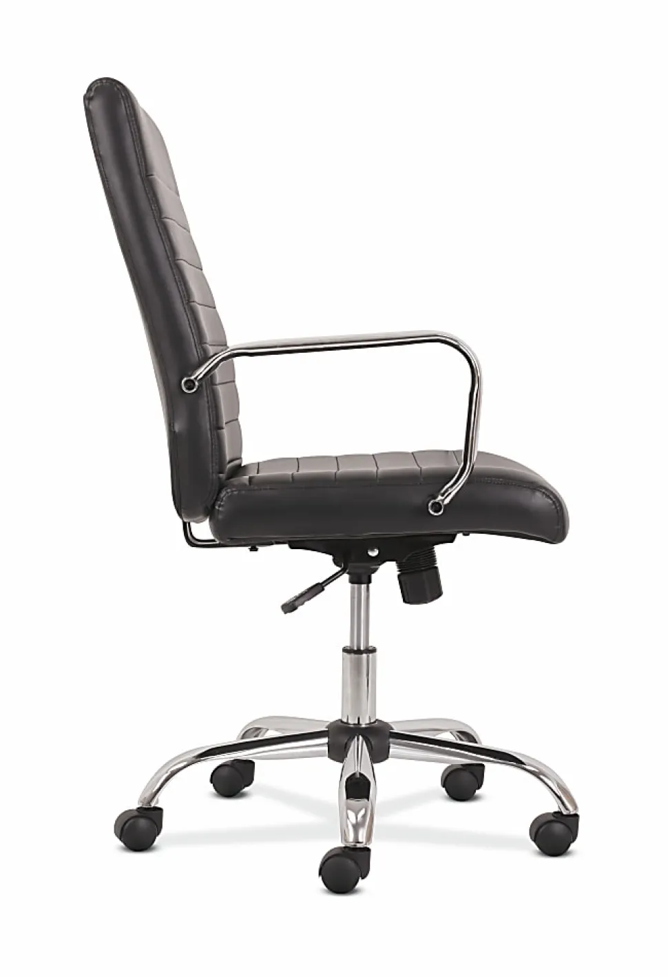 HON® Sadie Ergonomic Bonded Leather Mid-Back Executive Chair, Black/Chrome