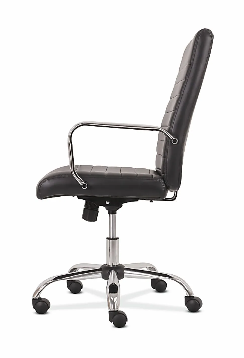 HON® Sadie Ergonomic Bonded Leather Mid-Back Executive Chair, Black/Chrome