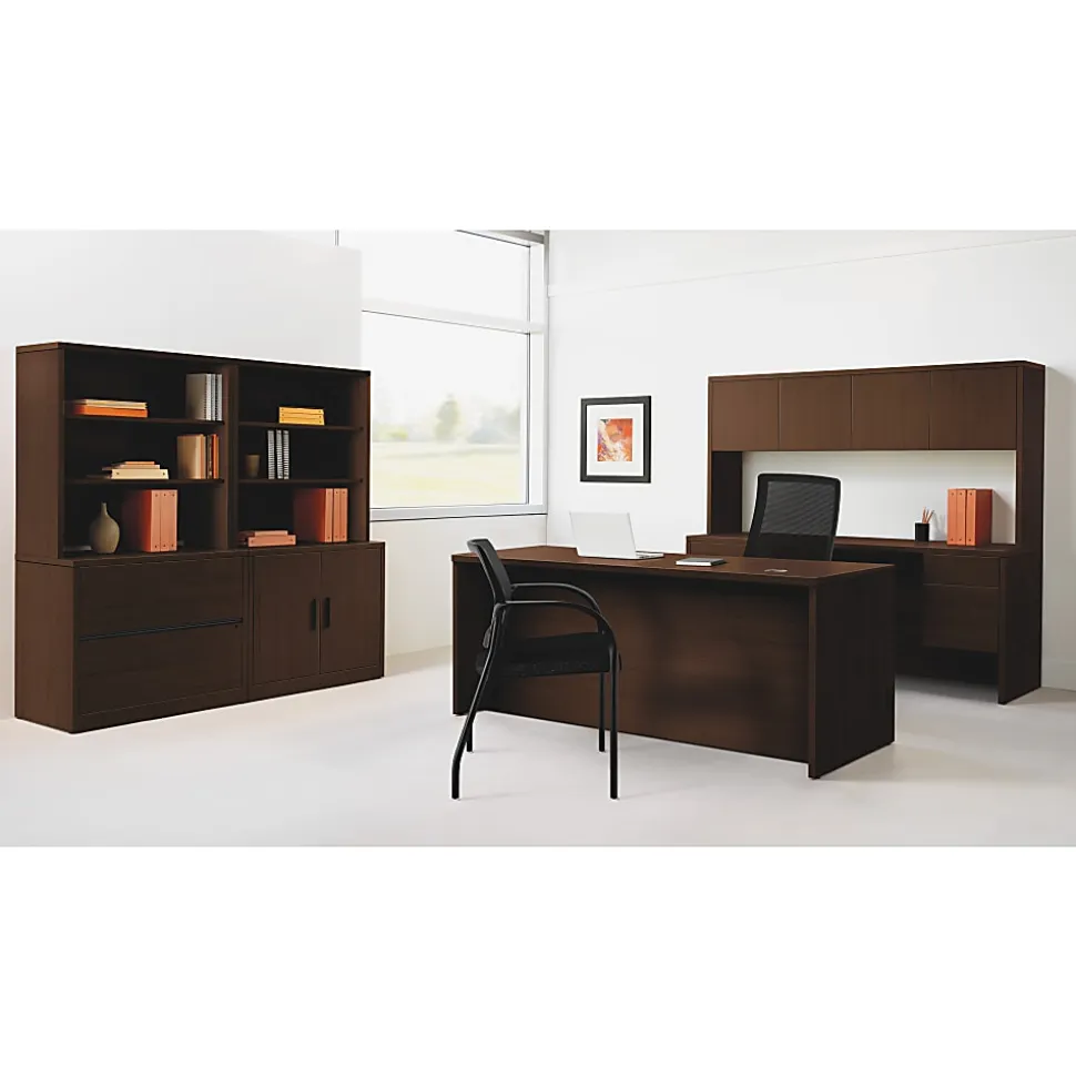 HON 10500 Series Double Pedestal Credenza with Kneespace - 72"x24"x29.5" - 4x File Drawer(s) - Double Pedestal - 105900NN