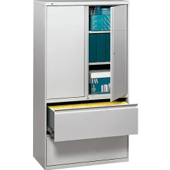 HONĀ® 800 Series Storage Cabinet With Lateral File, 36" Wide, Light Gray