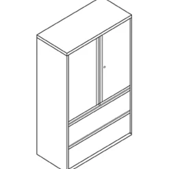 HONĀ® 800 Series Storage Cabinet With Lateral File, 42" Wide, Light Gray