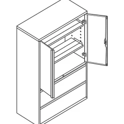HONĀ® 800 Series Storage Cabinet With Lateral File, 42" Wide, Black
