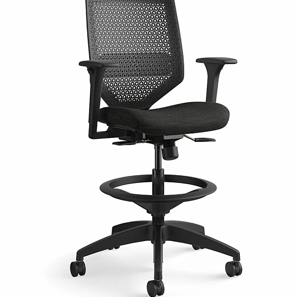 HON® Solve Task Stool, ReActiv, Black