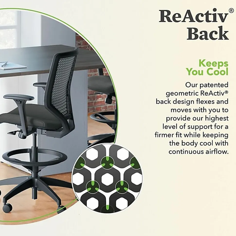 HON® Solve Task Stool, ReActiv, Black