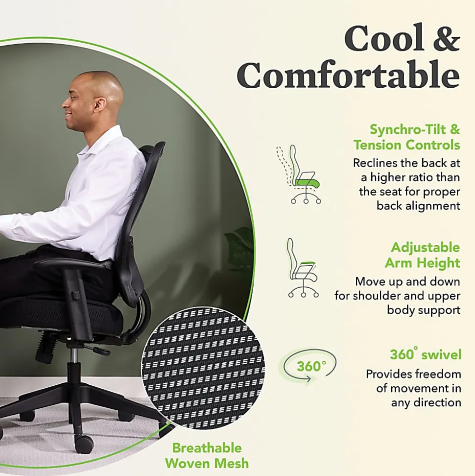 HON® VL702 Ergonomic Mesh High-Back Task Chair, Black