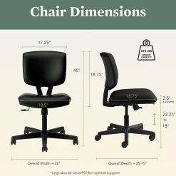 HON® Volt 5703 Bonded Leather Low-Back Chair, Black
