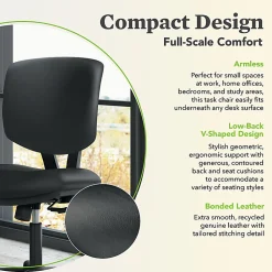 HON® Volt 5703 Bonded Leather Low-Back Chair, Black
