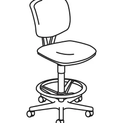 HONĀ® Volt Bonded Leather Task Stool, Extended Height And Foot Ring, Black