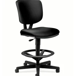 HON® Volt Bonded Leather Task Stool, Extended Height And Foot Ring, Black