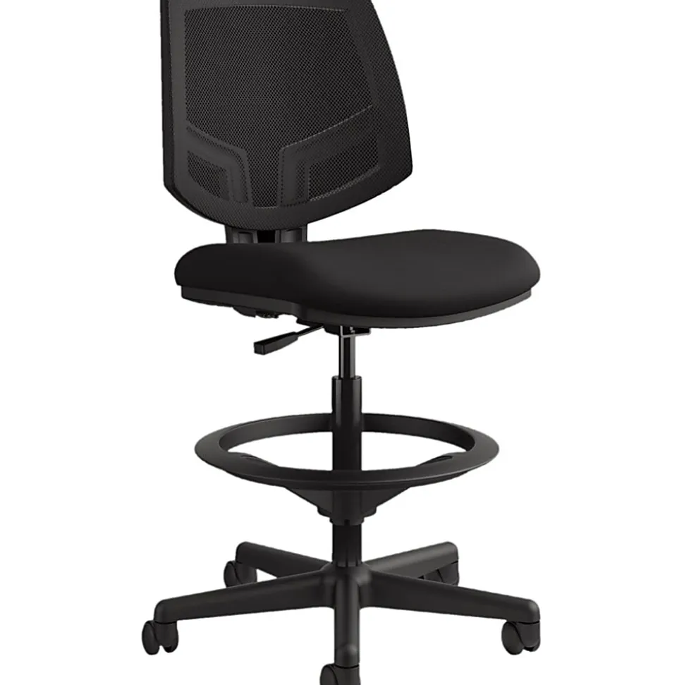 HON® Volt Extended-Height Stool, Mesh/Fabric, Black