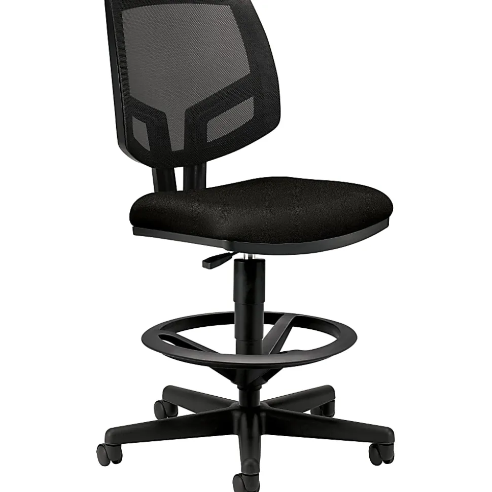 HON® Volt Extended-Height Stool, Mesh/Fabric, Black