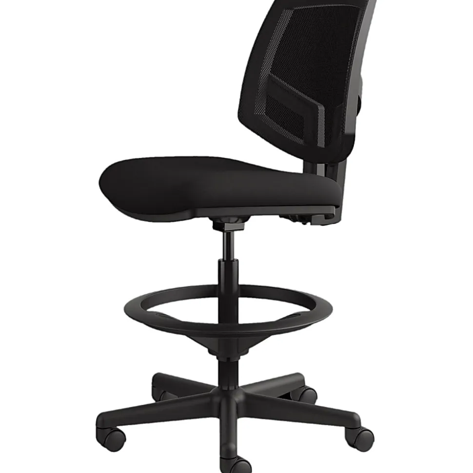 HON® Volt Extended-Height Stool, Mesh/Fabric, Black