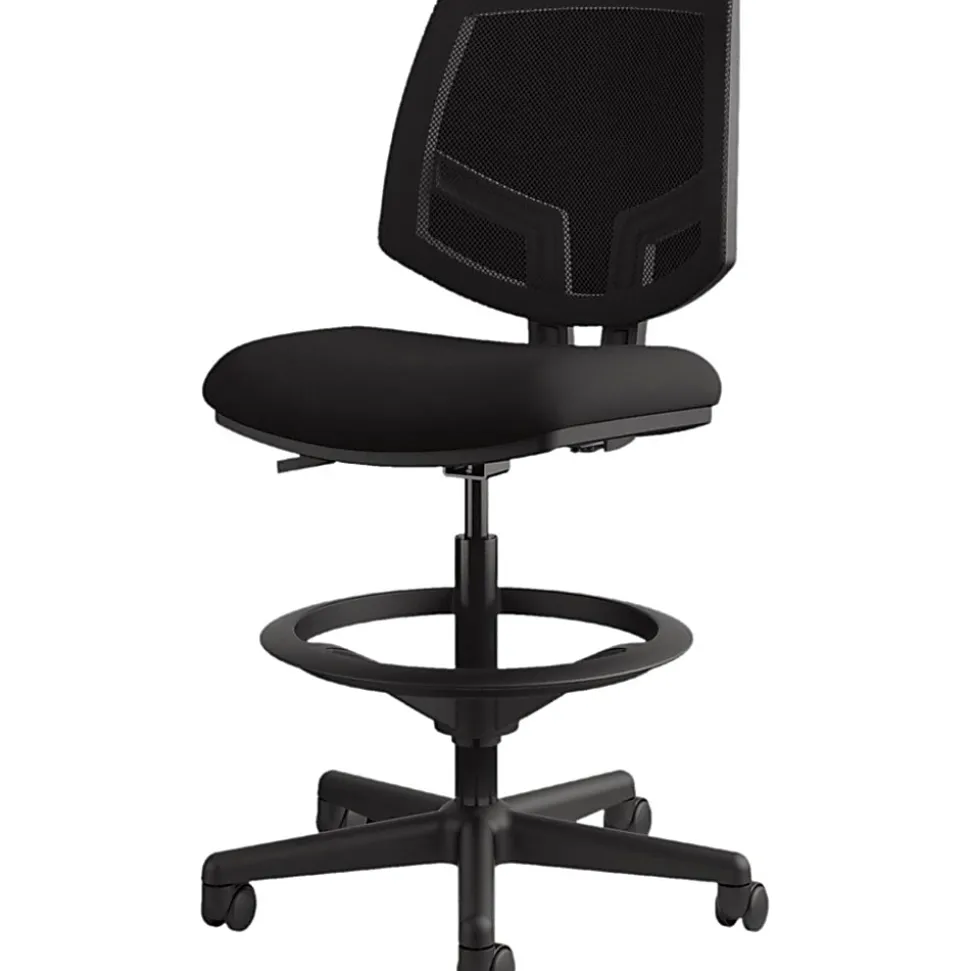 HON® Volt Extended-Height Stool, Mesh/Fabric, Black