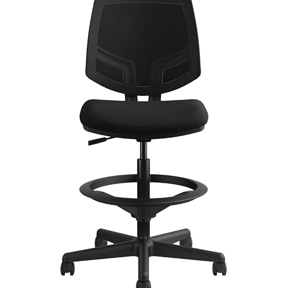 HON® Volt Extended-Height Stool, Mesh/Fabric, Black