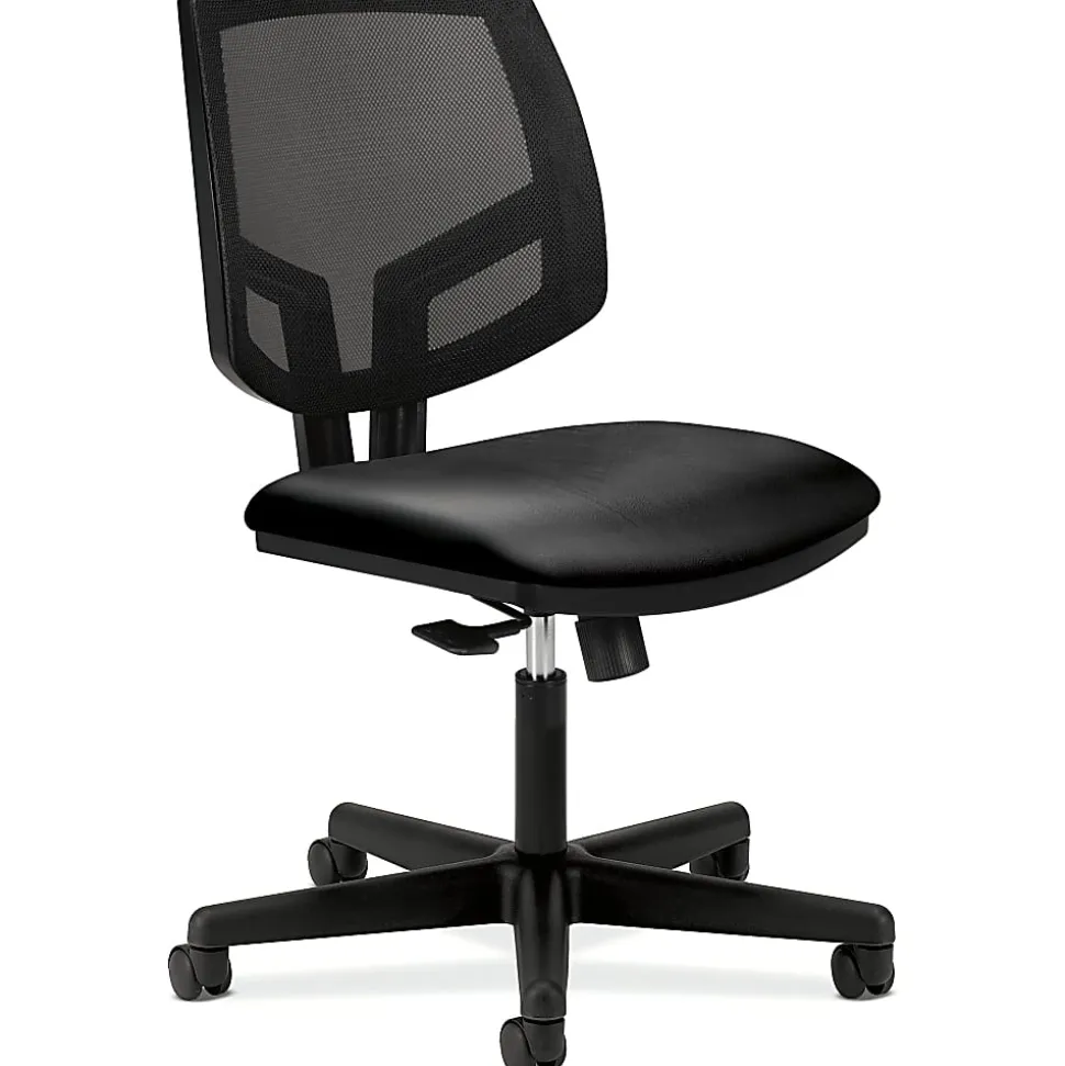 HON® Volt Mesh Bonded Leather Mid-Back Task Chair, Black