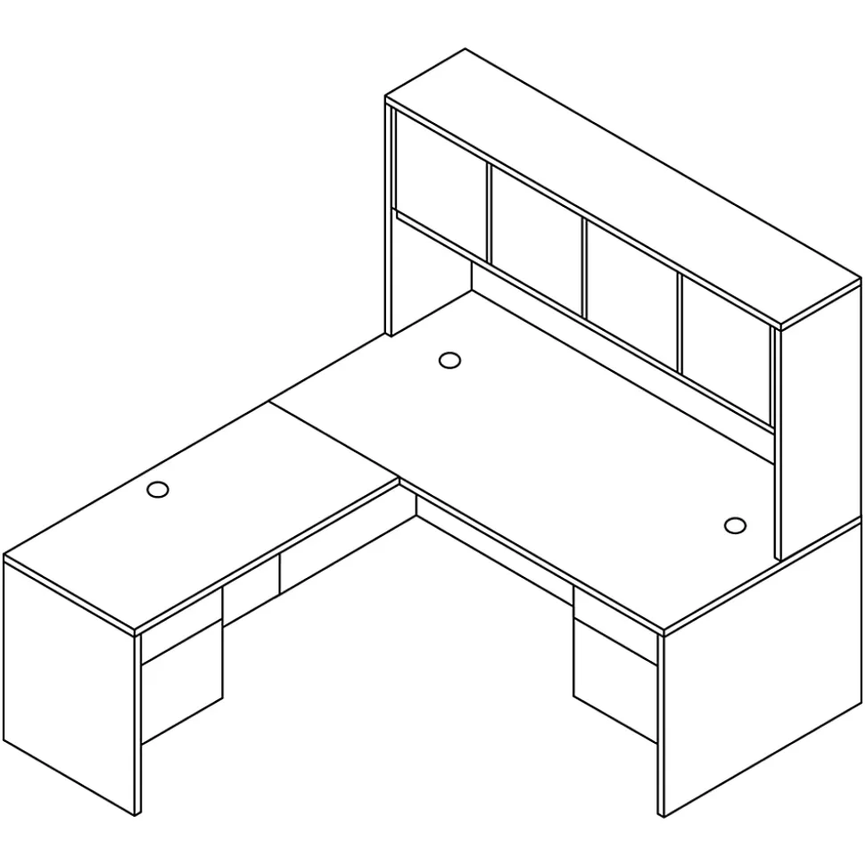 HON® 10500 72"W Computer Desk Ensemble Computer Desk With Left Return, Harvest Cherry
